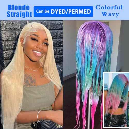 OYM Highlight Lace Front Wig Human Hair Body Wave Ombre Honey Blonde 13x6 HD Lace Frontal For Women Ombre Lace Front Human Hair Wigs 180% Density Colored 20 Inch Highlight Lace Wigs