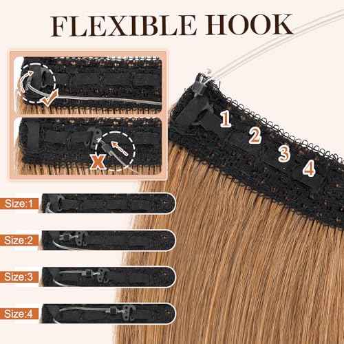 Halo Hair Extensions Real Human Hair,S-noilite Halo Hair Extensions,Halo Hair Extension for Women,100% Human Hair Halo Extensions,Halo Hair 55g/12inch 06 Light Brown
