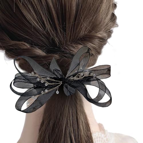 JKQBUX Forest-style Hair Bow Clips Bride Hair Pins Beads Bowknot Clips Barrette for Women Girls Party Wedding Hair Accessories