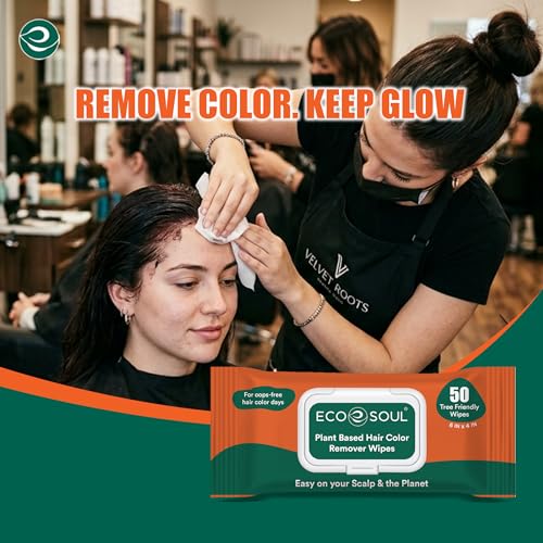 ECO SOUL Hair Color Remover Wipes - 50 Count Plant-Based