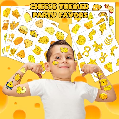 96 Cheese Temporary Tattoos - Party Favors & Decorations