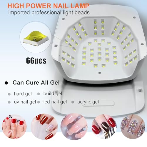 Cordless Rechargeable Nail Lamp, Professional UV LED Nail Dryer for Gel Nails, 15600mAh Nail Light with Touch Screen, Fast Nail Curing Lamp for Acrylic & Gel Polish, UV Lights for Nails