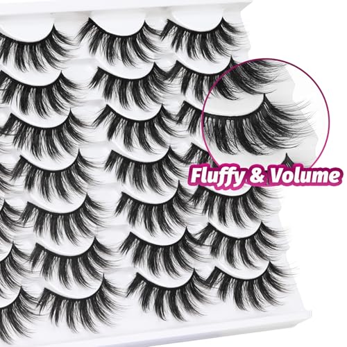 Veleasha 3D Faux Mink Lashes - 14 Pairs Fluffy False Eyelashes