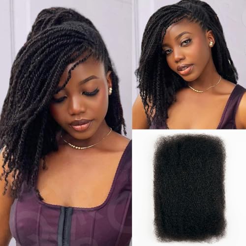 QVR Afro Kinky Human Hair Bulk 50g 12" Dreadlocks Extensions