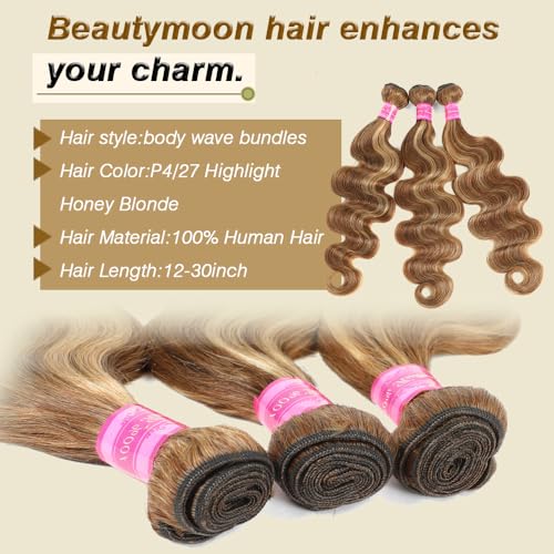 Ombre Highlight Body Wave Hair Bundles 18 20 22 Inch