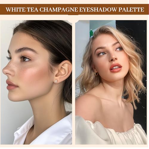 Face & Body Contour Palette - Highlighter Makeup Powder Stick with Glow Bronzer, Blush & Shimmer Cream, Korean Natural Glow, Gold/Silver/Vintage Non-Greasy Skin Tone (V2 Peach Mist)