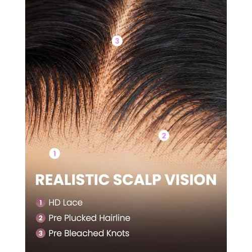 Bob Wig Human Hair 13x4 HD Lace Front Wigs Human Hair 200% Density 15A Straight Bob Wigs For Black Women Glueless Wig Pre Bleached Pre Plucked With Baby Hair (10inch)