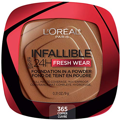 L'Oreal Paris Infallible Fresh Wear Powder Foundation - 24HR Waterproof, Copper