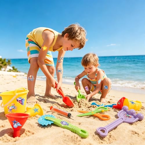 96 Ocean Animals Temporary Tattoos for Kids, 10 Sheets Sea Life Stickers