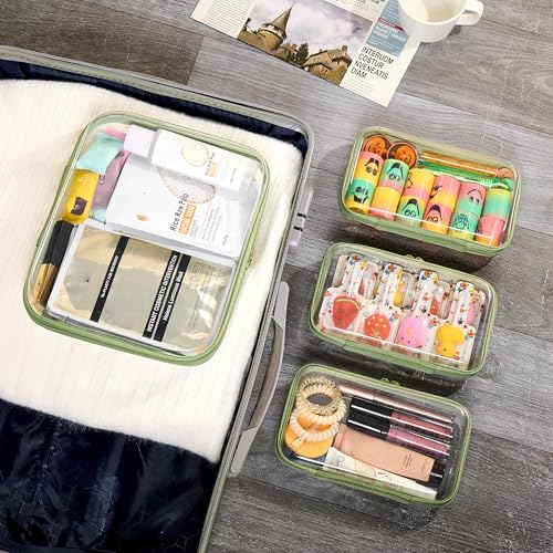 Hard Shell Zipper Pouches Set (1 Medium + 3 Small)