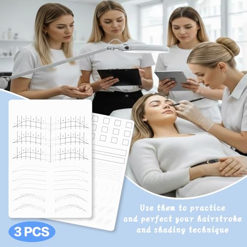 Microblading Practice Skin Pad - 3pc Reusable Double-Sided