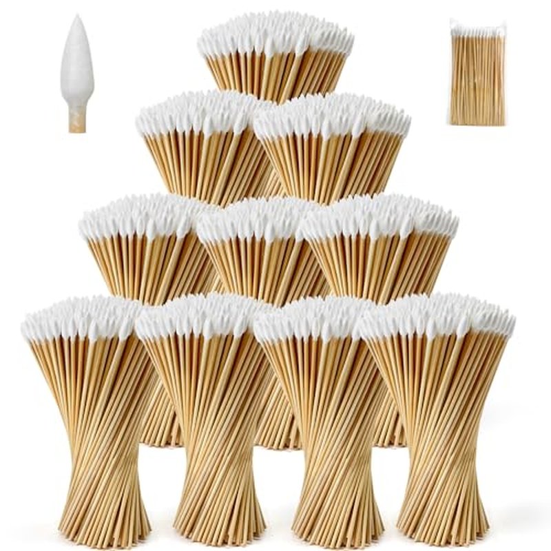1000 PCS 6-Inch Cotton Gun Cleaning Swabs - Lint-Free