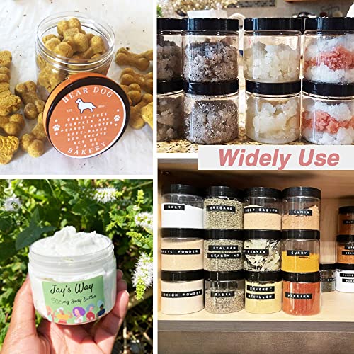 4 oz & 8oz Plastic Containers with Lids + 2oz Small Plastic Containers with Lids (Set of 48) Plastic Jars with Lids Cosmetic Jar