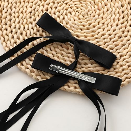 16 PCS Hair Bow Clips with Long Tail for Women