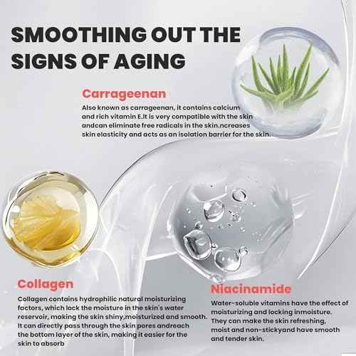 Dianzan Korean Overnight Bio-Collagen Mask, Deep Moisturizing, Firming, Glowing Glass Skin Mask, Brings Glass-Like Glow, Shrinks Pores, Diminishes Fine Lines, Gentle on Sensitive Skin, 35g x 4ea