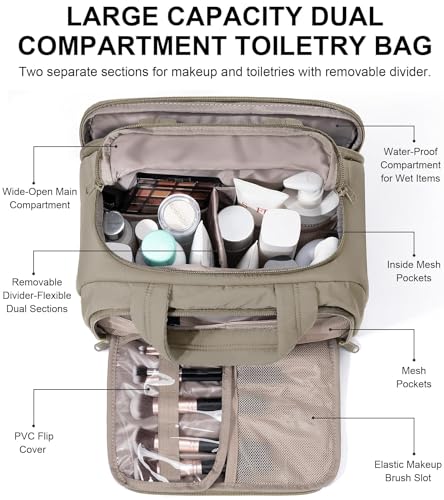 Bagstellar Large Quilted Travel Toiletry Bag for Women