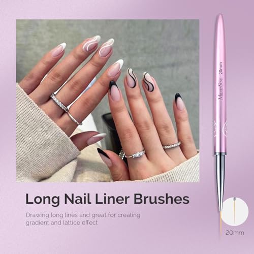 MelodySusie Nail Art Liner Brushes Set - 5Pc Professional Gel Polish Painting Pen
