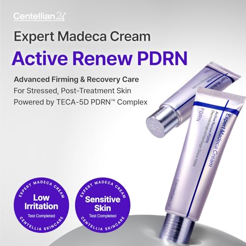 CENTELLIAN 24 Expert Madeca Cream Active Renew PDRN (Firming Cream, 1.69 fl oz) ? Elasticity, Soothing & Hydrating Face Moisturizer with TECA-PDRN, Hyaluronic Acid & Glutathione, Korean Skin Care