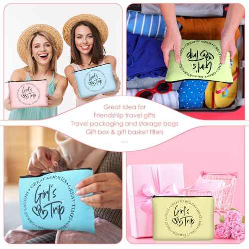 Reginary 9 Pcs Girls Trip Gifts Favors Girls Trip Makeup Bags Toiletry Cosmetic Bag Bestie Friendship Gifts for Women Christmas Wedding Bachelorette Valentine s Day Party Favors