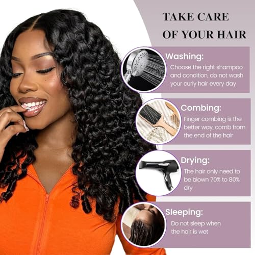 Nufnua Burmese Curly Human Hair Bundles 14-20 Inch Natural Color - 4 Pack