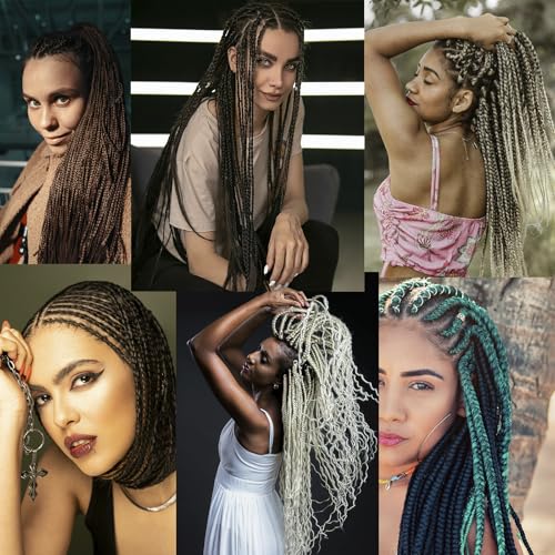Aizami 6 Packs Pre-Stretched 26in 100g/Pack Yaki Texture Synthetic Braiding Hair Extensions (1B) – Lightweight, Hot Water Setting