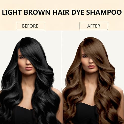 Light Brown Hair Dye Shampoo 3 in 1 - 16.9 Fl Oz