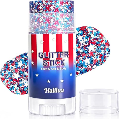 4th of July Patriotic Glitter Stick - Red White Blue