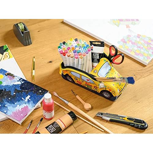 BRISA VW Collection - Volkswagen Neoprene Universal Bag for Makeup, Travel, Cosmetics in Beetle Bug Design