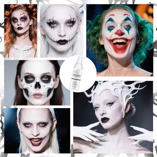 White Liquid Foundation for Halloween Makeup - Full Coverage Waterproof