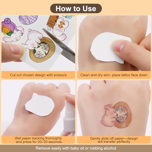 Easter Glow in the Dark Temporary Tattoos - 230 PCS