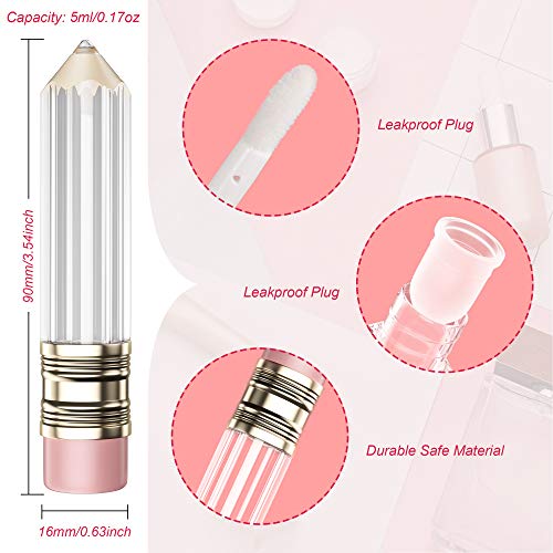 Pencil Lip Gloss Tubes 5ml - 12 Pack Empty Refillable