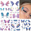 Uranian Butterfly Temporary Tattoos - 6 Sheets Waterproof Face Stickers