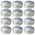 12 Pack 2oz Round Refillable Aluminum Tins with Screw Lids