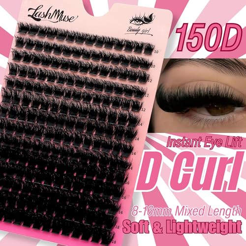 Fluffy Lash Clusters Kit 150D D Curl 10-18mm with Glue & Tools