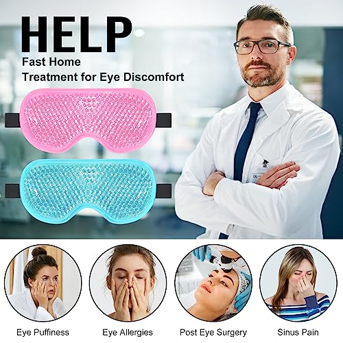 BeeVines Cooling Gel Eye Mask 2 Pack – Cold & Warm Compress