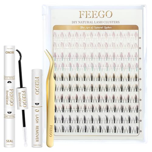 FEEGO Gradient Color Cloud Imp 5 Different Gradient Color Lashes 100pcs False Eyelashes Design lash looks for any event Styling False Eyelash (Includes Double-Ended Adhesive/Tweezers/Remover)