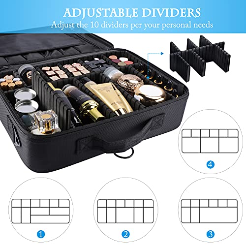 Travel Makeup Train Case Large Capacity Organizer with Dividers