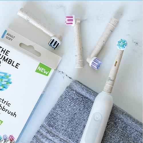 The Humble Co Bamboo Electric Toothbrush Heads Compatible with Oral B Toothbrushes - Replacement Toothbrush Heads with Soft Bristles - Dental Oral Care & Hygiene - Regular Bristles