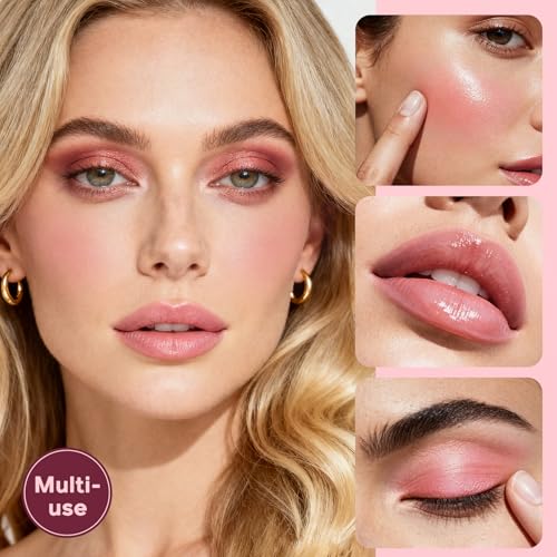 Color Nymph Blush Makeup - 3 Colors Ultra-Smoothy Cream Blush for Cheeks, Multi-Use Cream Blushes Balm & Lip Tint, Hydrating, Lightweight & Blendable Color, Face Makeup, Vegan & Cruelty-Free £¨#03£©