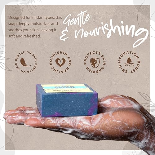 Alpine Breeze All Natural Body Soap for Women & Men with Coconut & Organic Shea Butter - Vegan, Handmade & Non Toxic Bar Soap for Face & Body Made in the USA - Cold Pressed Hand Made Soap Bar