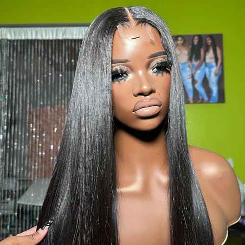 2x6 HD Swiss Lace Melt Skin Lace Closure Long Deep Parting Raw Hair Materials Straight Style Much Fuller with Natural Hair Line Human Hair Natural Black Color (14inch, HD 2x6 lace closure)