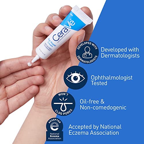 CeraVe Eye Repair Cream | Under Eye Cream For Puffiness And Bags Under Eyes | Hyaluronic Acid + Niacinamide + Marine Botanical Complex | Hydrating Eye Cream | Oil Free & Opthalmologist Tested