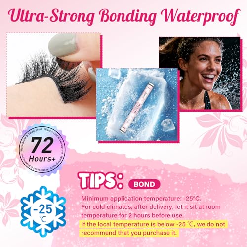 PRO LASHBEAUTY Lash Bond and Seal Waterproof 10ML Eyelash Bond and Seal Lash Glue for Lash Clusters 72 Hours(10ml,5ml Bond & 5mlClear Seal)