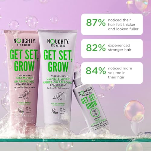 Noughty 97% Natural Get Set Grow Tonic, Leave in Treatment for Thicker and Fuller Looking Hair with Pea Complex and Hyaluronic Acid, Sulphate Free Vegan Haircare 75ml