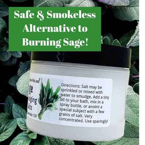 Urban ReLeaf Sage Smudging Salts with Lavender Oil ! Safe & Smokeless Smudge Cleanse Protect Bless Anointing. Fresh from USA! 100% Natural, Vegan.