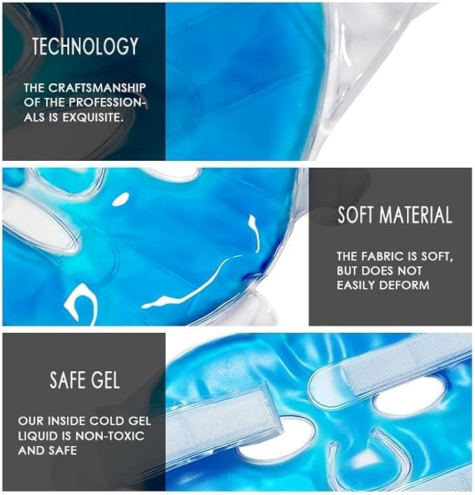 Reusable Gel Face Mask - Hot Cold Compress for Puffiness