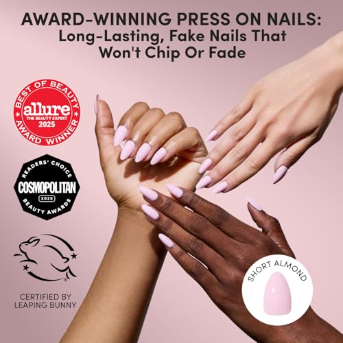 Glamnetic Short Almond Press On Nails - Pink Poise 30pc