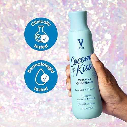 V&CO. Beauty Moisturizing Conditioner 12 Oz. - Sulfate Free, Color Safe, and Gentle Formula with Peptide Technology Boosting Hydration for Dry, and Color Treated Hair
