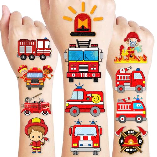 96-Piece Fire Truck Temporary Tattoos for Kids