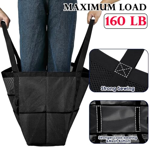 Fammart Large Mesh Beach Bag with Zipper Pocket for Family Travel
